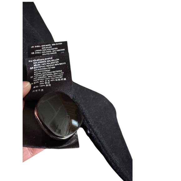 H&M Women’s Wool Blend Double Breasted Peacoat Jacket Black – Size 8 (EUR 38) - Picture 7 of 7